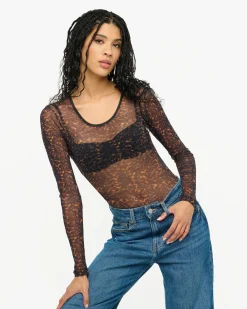 Soire Confidence Printed Long Sleeve Bodysuit*Cosabella Sale